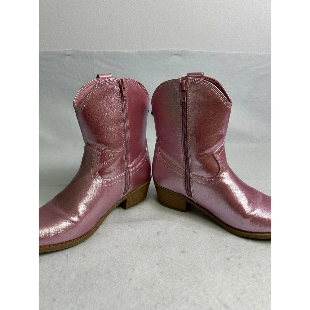 Barbiecore Madden‎ NYC Size 5 Youth Metallic Western Cowboy Boots GGMN25AM104